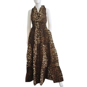 WOMEN LONG SMOCKED HALTER VACATION MAXI SUNDRESS DRESS